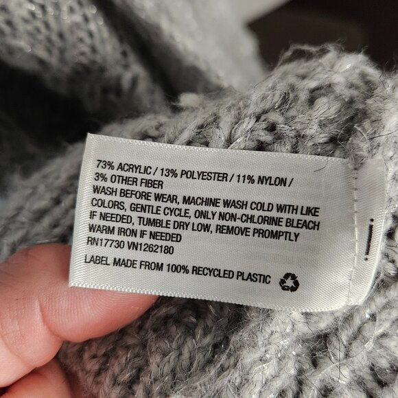 Cat & Jack, Long Sleeve open front Cardigan sweater, Grey Size7/8 - Picture 4 of 6